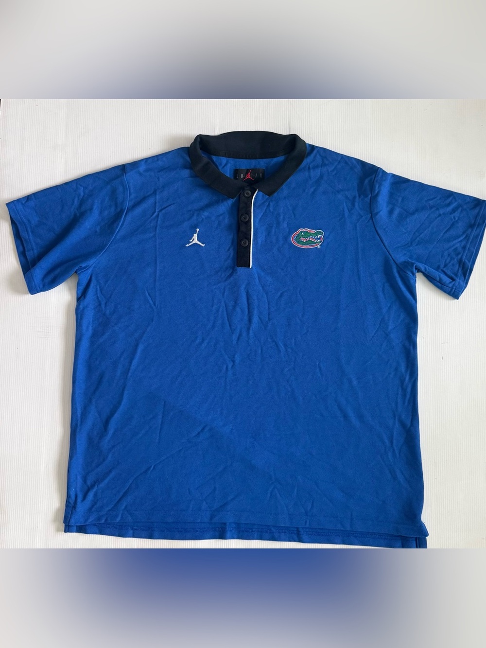 Jordan Polo Shirt Mens Size XL Blue Black Collar Florida University Gators